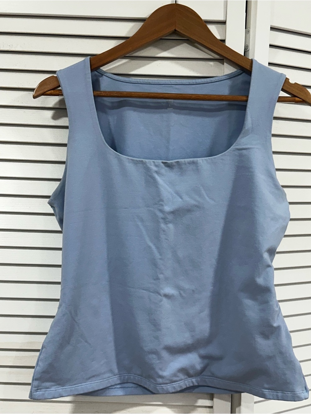 Express Light Blue Square Neck Tank Top